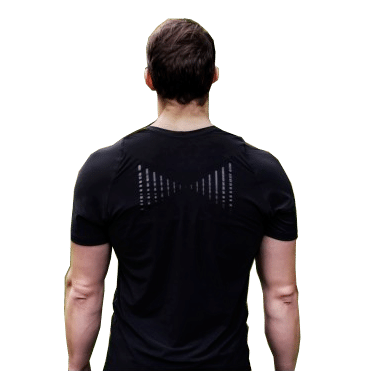 Posture Reminder T-shirten indeholder Posture Alignment Technology, der kontinuerligt påminner dig om at opretholde en korrekt kropsholdning ved at justere skuldrene. Denne t-shirt kræver ikke kompression for at hjælpe dig med at opnå den ønskede holdning.